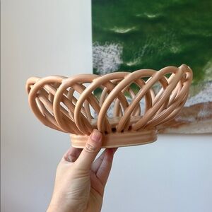 Vintage Woven Ceramic Basket
